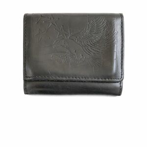 B&L Classic Top Grain Leather USA Embossed Eagle Wallet Black